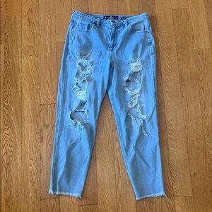 Hollister Blue Distressed Women’s Ultra High Rise Mom Jeans
